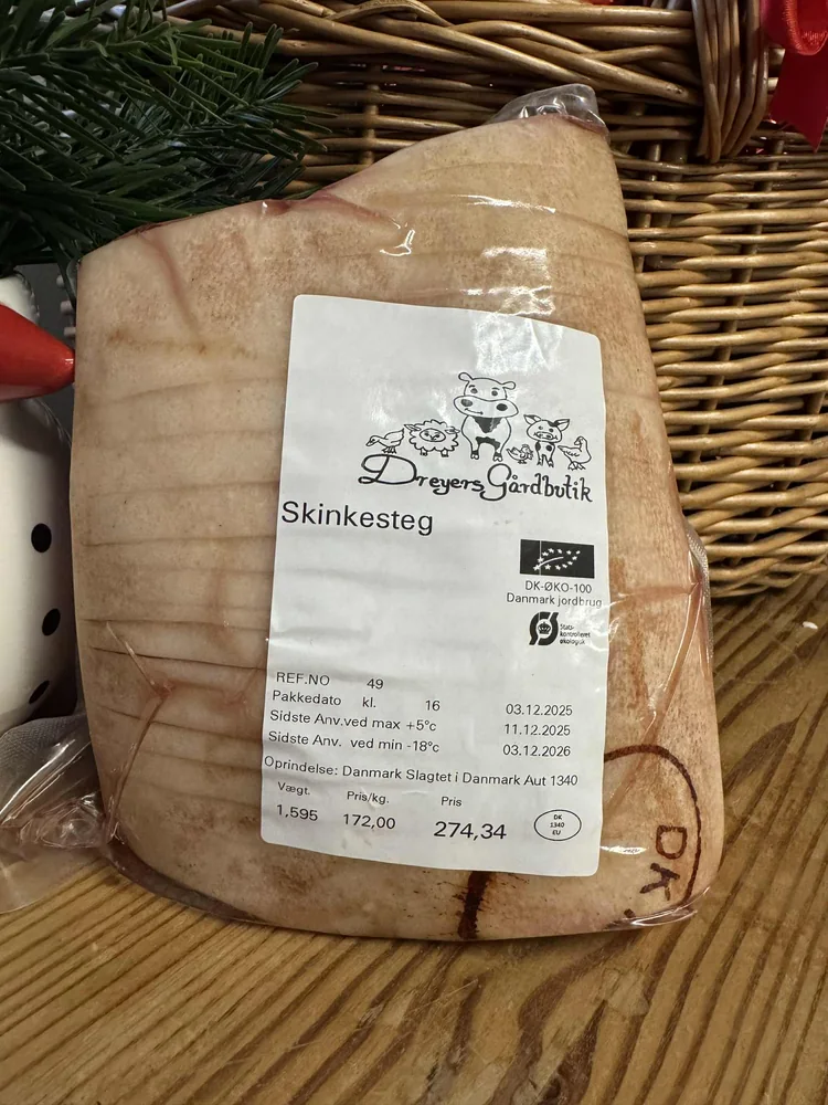 Økologisk skinkesteg med svær